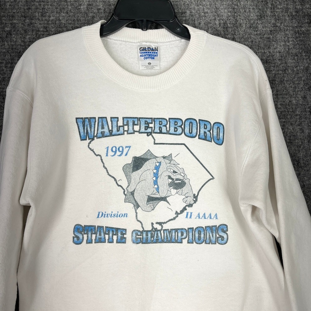 Vintage 1997 Walterboro Bulldogs State Champions Sweatshirt Mens L Carolina 90s - Picture 2 of 11
